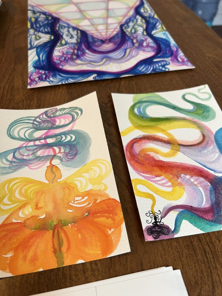 x0alli art watercolor flower faerie and rainbow energy 