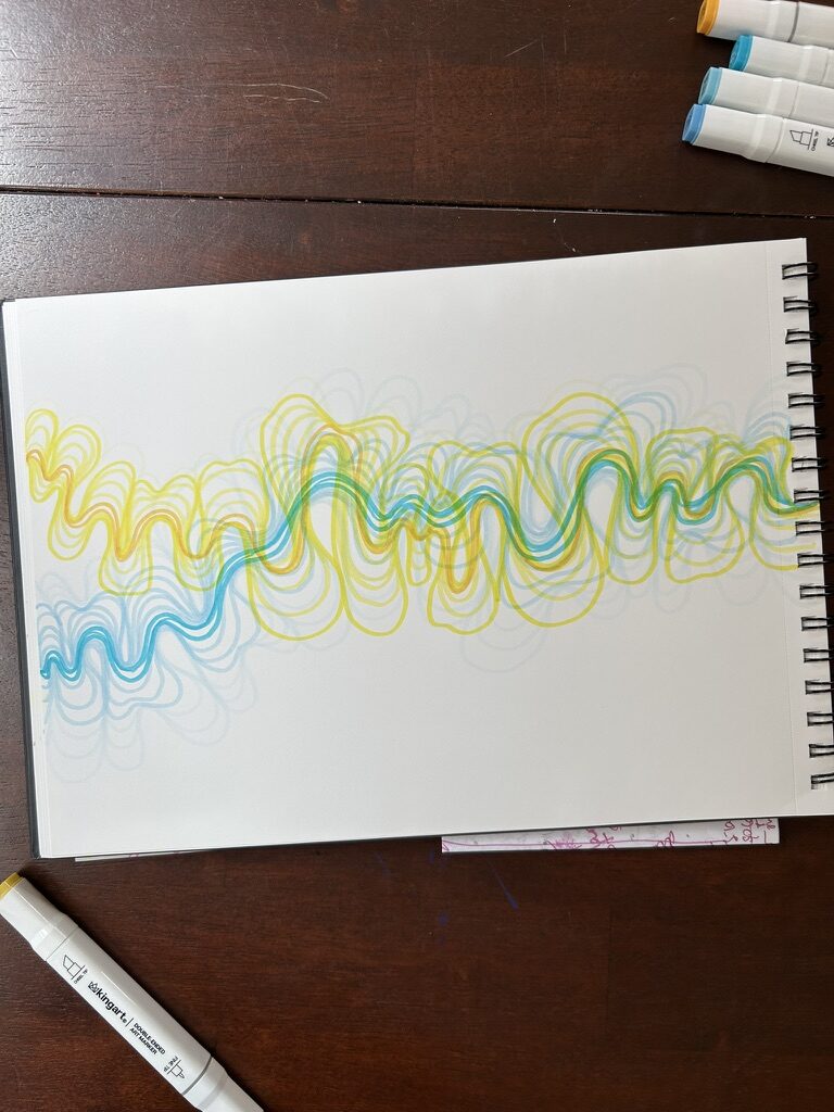 x0alli art yellow blue soul path timeline drawing, byler fandom